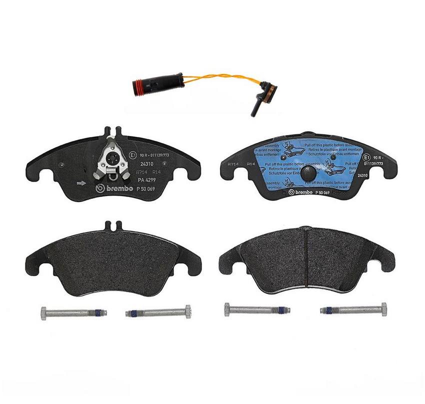 Mercedes Brakes Set Kit - Pads Front (Low-Met) (with Sensor) 2115401717 - Brembo 2372426KIT